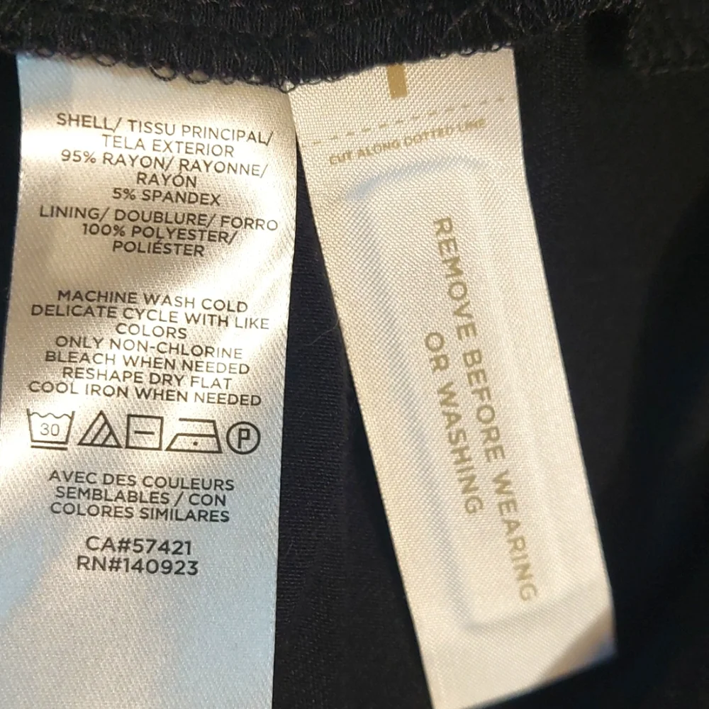 NWT LOFT Black Puff Sleeve Flounce Dress, Size 6 - Picture 9 of 9